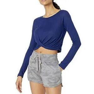 Womens Top 2X Ultra Lightweight Semi Sheer Rib Knit Wrap Long Sleeve Yoga